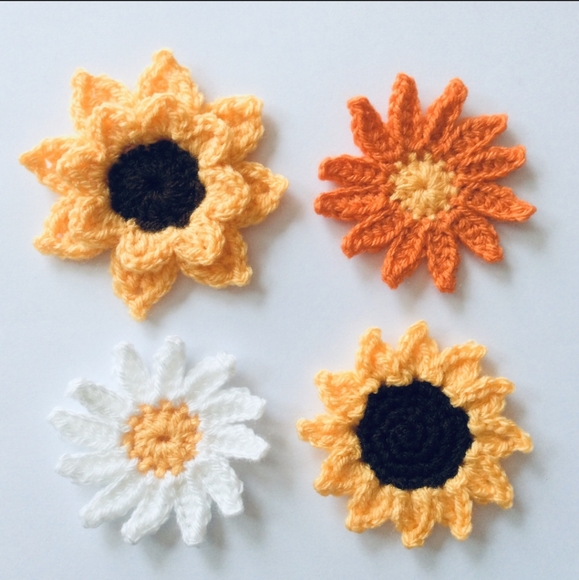 Crochet flowers wreaths, handmade flower wreaths - Picture 8 of 9